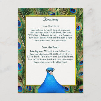 Recepción Tarjeta de dirección de Boda de pavo real