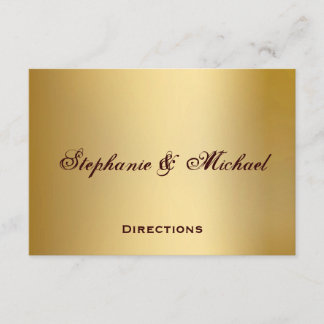 Recepción Tarjeta de dirección de Boda Gold Blue Ocean