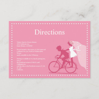 Recepción Tarjeta de dirección de pareja en bicicleta de mad
