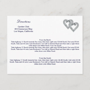 Recepción Tarjeta de dirección personalizado Ice Blue Hearts
