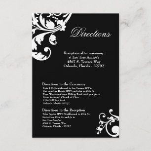 Recepción Tarjeta de direcciones 3x5 negro blanco filigrana 