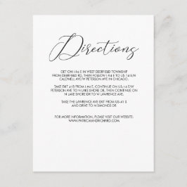 Recepción Tarjeta de direcciones de boda con letra moderna c