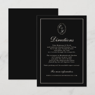 Recepción Tarjeta de direcciones de boda de corbata negra cl
