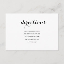 Recepción Tarjeta de direcciones de boda elegante y moderna