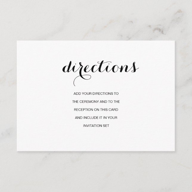 Recepción Tarjeta de direcciones de boda simple elegante mod (Anverso)
