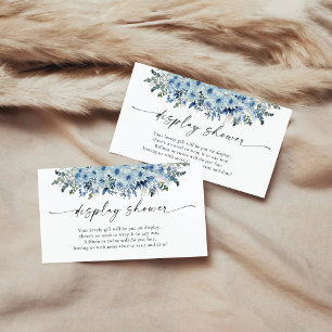 Recepción Tarjeta de ducha Blue Boho Floral Baby Shower Disp