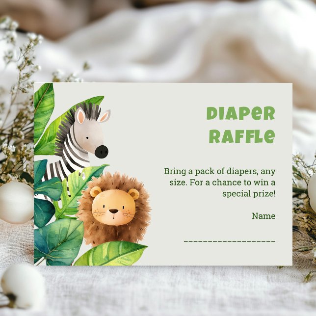 Recepción Tarjeta de ducha con agua de color salvaje (Safari wild one baby shower enclosure card)