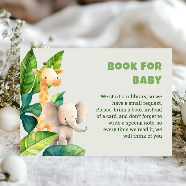 Recepción Tarjeta de ducha con agua de color salvaje (Safari wild one baby shower enclosure card)