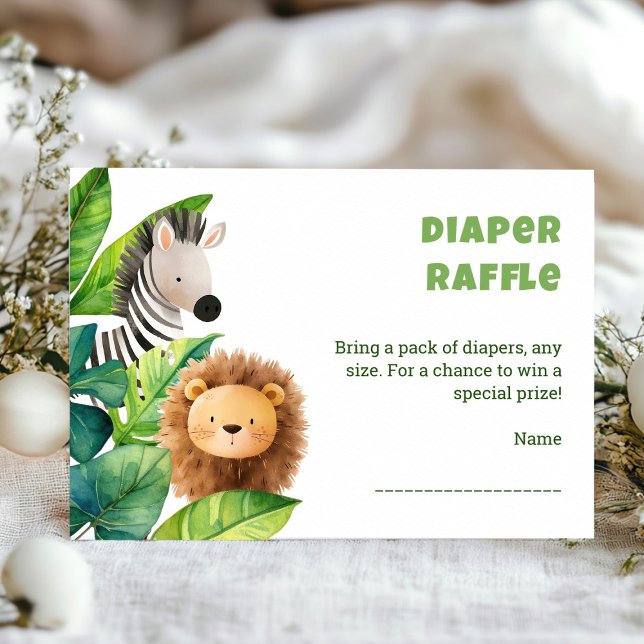 Recepción Tarjeta de ducha con agua de color salvaje (Safari wild one baby shower enclosure card)