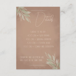 Recepción Tarjeta de Encerramiento de Boda Boho de Terracota