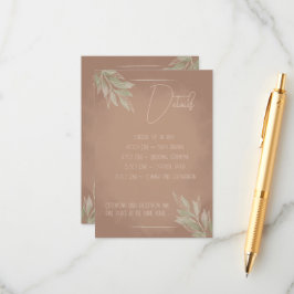 Recepción Tarjeta de Encerramiento de Boda Boho de Terracota