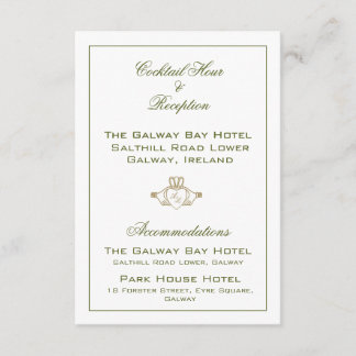 Recepción Tarjeta de Encerramiento de Boda Claddagh