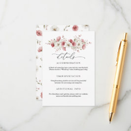 Recepción Tarjeta de Encerramiento de Boda con Flores Silves