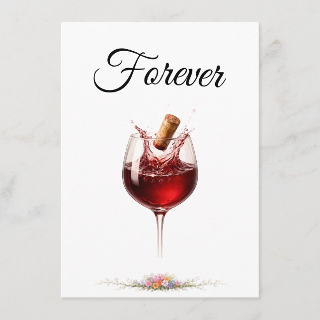 Recepción Tarjeta de Encerramiento de Boda con Tema de Vino  (Anverso)