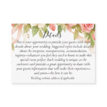 Tarjeta de Encerramiento de Boda de Rosa Floral Vi