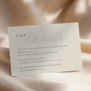 Recepción Tarjeta de Encerramiento de Boda Editorial Moderna