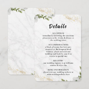 Recepción Tarjeta de Encerramiento de Boda Floral Elegante