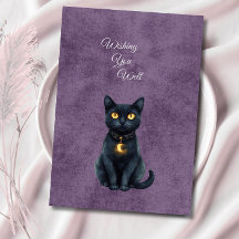 Tarjeta de Encerramiento de Boda Gato Negro Capric