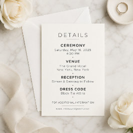 Recepción Tarjeta de Encerramiento de Boda Minimal Editable