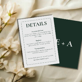 Recepción Tarjeta de Encerramiento de Boda Moderna y Malhumo