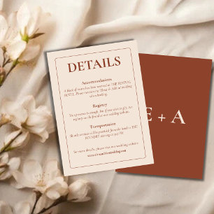 Recepción Tarjeta de Encerramiento de Boda Moderna y Malhumo