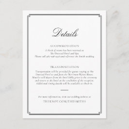 Recepción Tarjeta de Encerramiento de Boda Negra