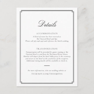 Recepción Tarjeta de Encerramiento de Boda Negra