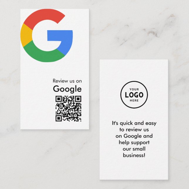 Recepción Tarjeta de Encerramiento de Código QR de Reseña de (Anverso / Reverso)