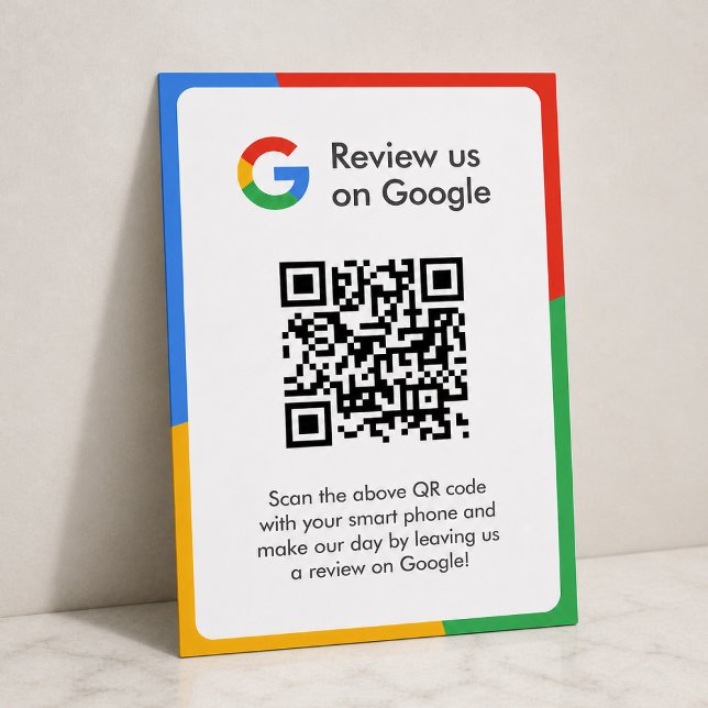 Recepción Tarjeta de Encerramiento de Reseñas de Google | In (Gain Google reviews & grow your business with these editable rating request enclosure cards.)
