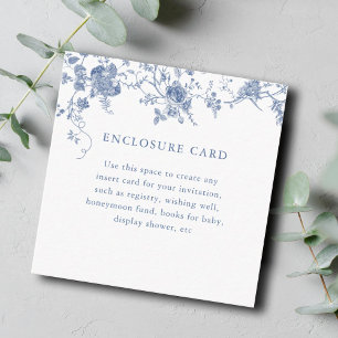 Recepción Tarjeta de Encerramiento Floral Azul