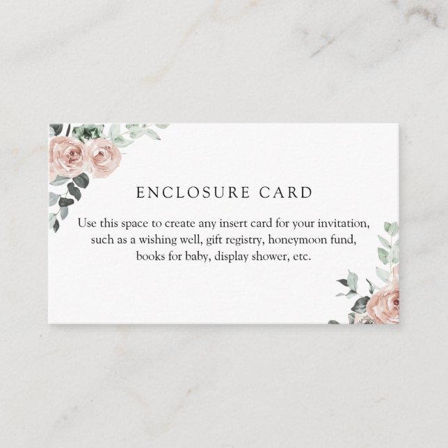 Recepción Tarjeta de Encerramiento Floral Personalizada de B (Anverso)