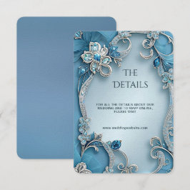Recepción Tarjeta de Encierre con Detalle Floral Ornamental