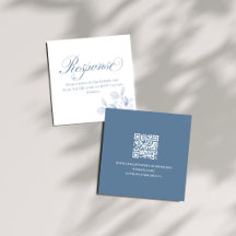 Tarjeta de Encierre de Boda con Código QR Floral A