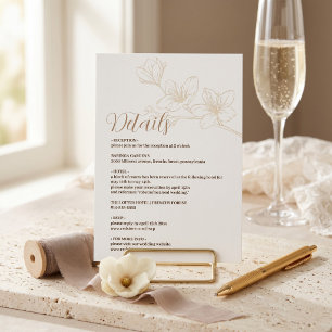 Recepción Tarjeta de Encierre de Boda con Letra Caprichosa M