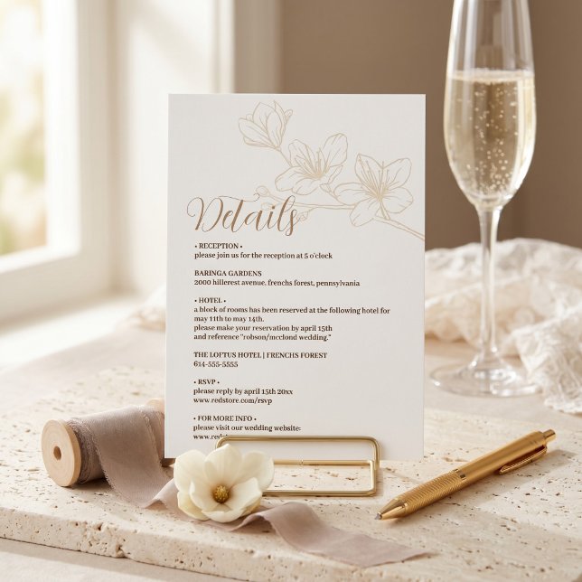 Recepción Tarjeta de Encierre de Boda con Letra Caprichosa M (Minimalist Enclosure Card with Whimsical Script)