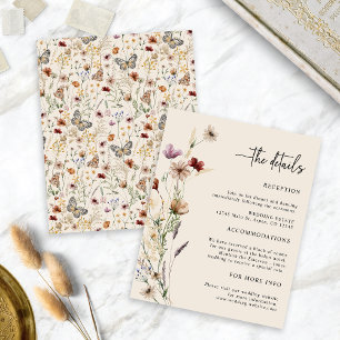 Recepción Tarjeta de Encierre de Boda Floral Boho