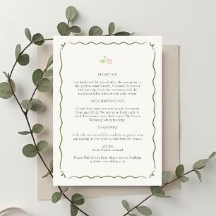 Recepción Tarjeta de Encierre de Boda Floral Caprichosa Marf
