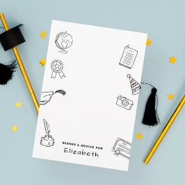 Recepción Tarjeta de Encierre para Graduados Chic con Dibujo