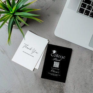 Recepción Tarjeta De Enclosur Simple Con Código QR Para Fond