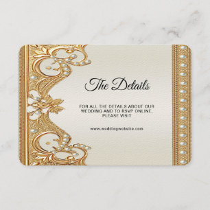 Recepción Tarjeta de Enclosure con Detalle de Perlas Blancas