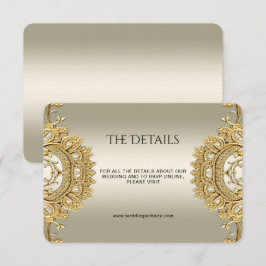 Recepción Tarjeta de Enclosure con Detalle Ornamental Dorado