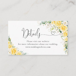 Recepción Tarjeta de Enclosure con Detalles Amarillos Elegan