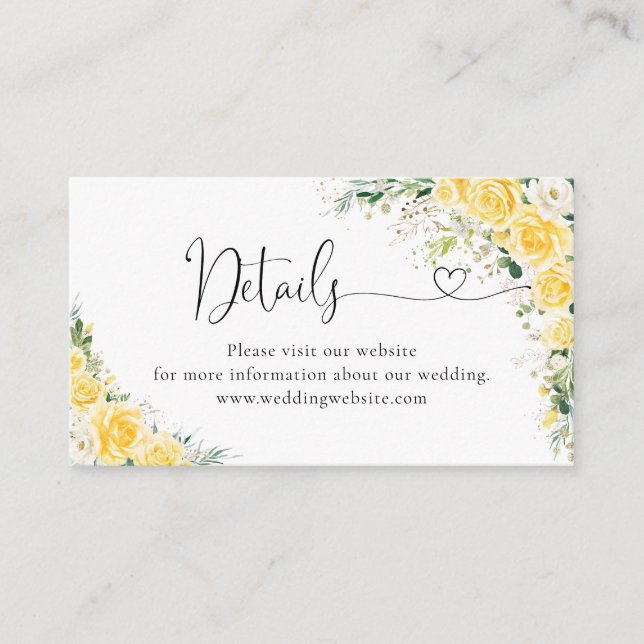 Recepción Tarjeta de Enclosure con Detalles Amarillos Elegan (Anverso)