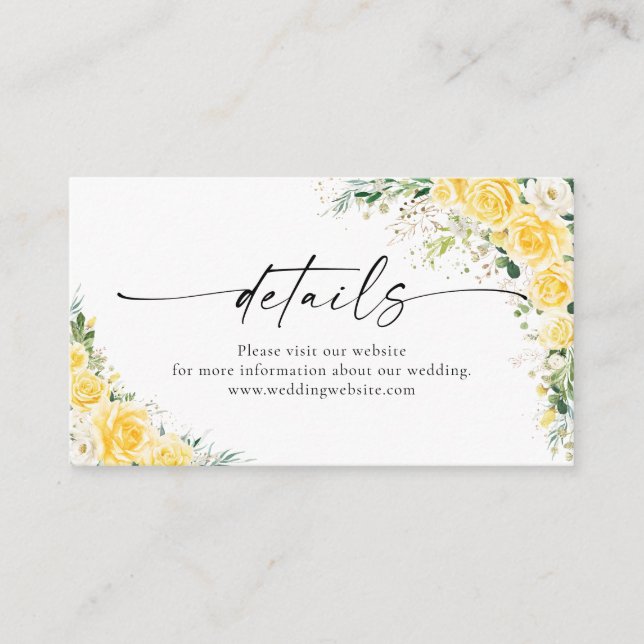 Recepción Tarjeta de Enclosure con Detalles Elegantes Amaril (Anverso)