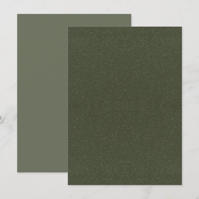 Recepción Tarjeta de Enclosure con Textura Verde Musgo – Per (Anverso / Reverso)