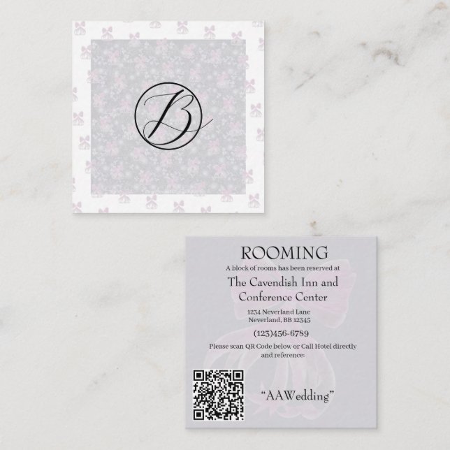 Recepción Tarjeta de Enclosure Coquette Rosa Transparente (Anverso / Reverso)