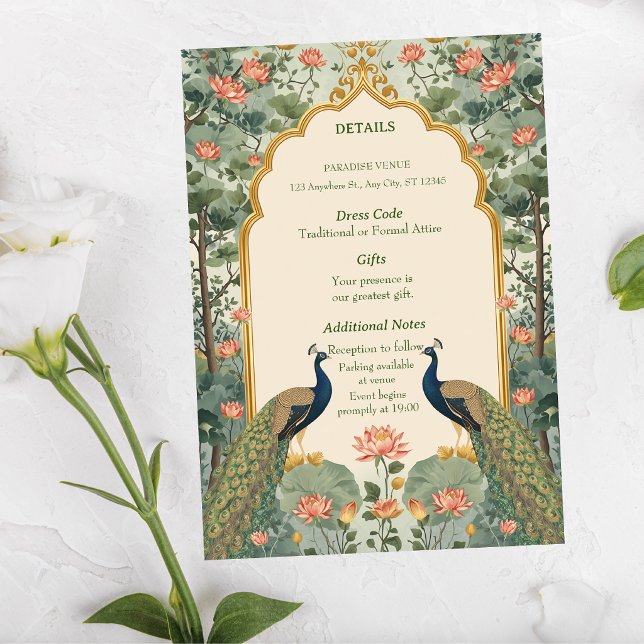 Recepción Tarjeta de Enclosure de Boda India de Lujo Pichwai (Subido por el creador)