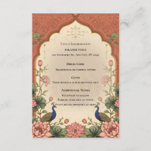 Recepción Tarjeta de Enclosure de Boda India Inspirada en Pi