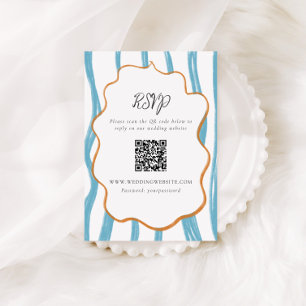 Recepción Tarjeta de Enclosure de Código QR de Boda con Raya