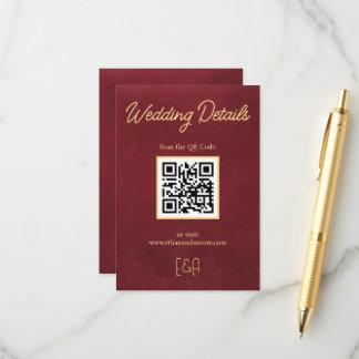 Recepción Tarjeta de Enclosure de Código QR para Boda de Luj